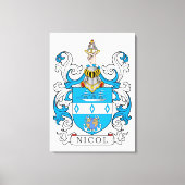 Nicol Family Crest Canvas Afdruk (Voorkant)