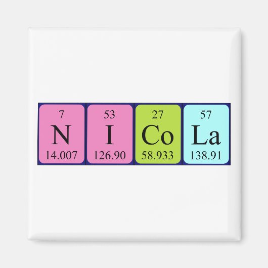 Nicola periodieke table name magnet (Voorkant)