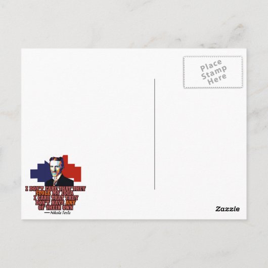 Nicola Tesla Briefkaart (Achterkant)