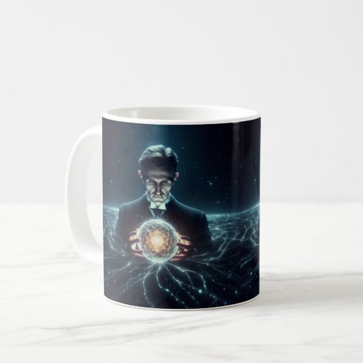 Nicola Tesla Caneca de Café Koffiemok (Voorkant links)