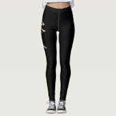 Nicola white gold Handwriting Hose Leggings (Voorkant)