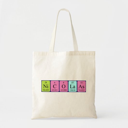 Nicolaas periodieke lijstnaam canvas tas (Voorkant)