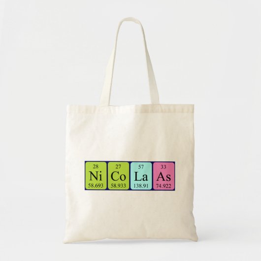 Nicolaas periodieke lijstnaam canvas tas (Voorkant)