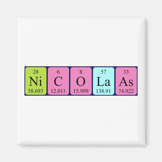 Nicolaas periodieke lijstnaam magnet (Voorkant)