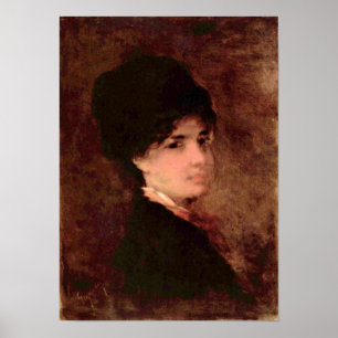 Nicolae Grigorescu - Portret van een vrouw Poster