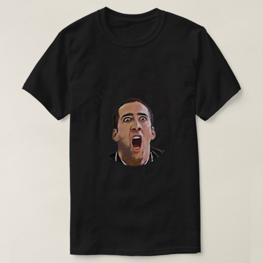 Nicolas Cage Face Off - Design 2 Black T-shirt (Design voorkant)