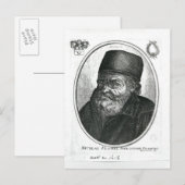 Nicolas Flamel gegraveerd door Balthazar Moncornet Briefkaart (Voorkant / Achterkant)