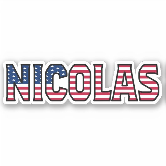 Nicolas Name Vorname USA Sticker Stickerset (Voorkant)