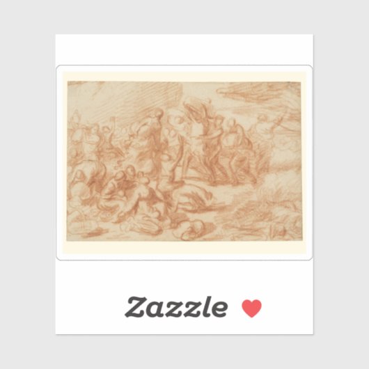 Nicolas Poussin - De kruising van het Rode Zee Sticker (Vel)