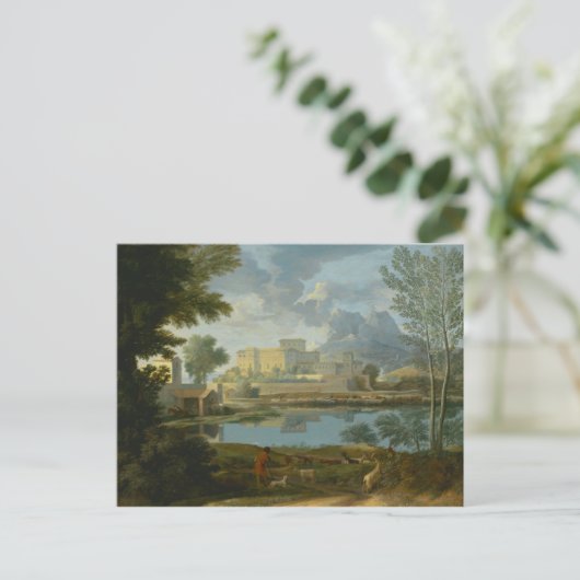 Nicolas Poussin - Landschap met kalm Briefkaart (Staand voorkant)