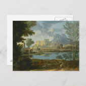 Nicolas Poussin - Landschap met kalm Briefkaart (Voorkant / Achterkant)