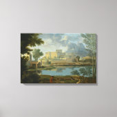 Nicolas Poussin - Landschap met kalm Canvas Afdruk (Voorkant)