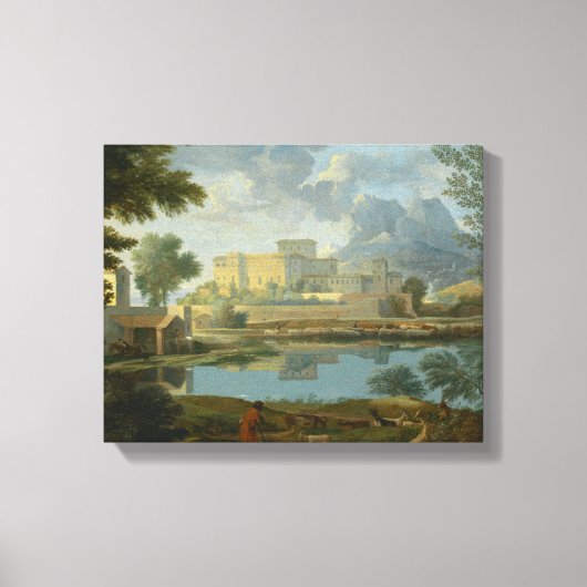 Nicolas Poussin - Landschap met kalm Canvas Afdruk (Voorkant)