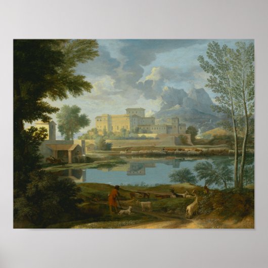 Nicolas Poussin - Landschap met kalm Poster (Voorkant)