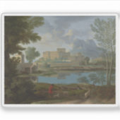 Nicolas Poussin - Landschap met kalm Sticker (Voorkant)