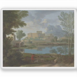 Nicolas Poussin - Landschap met kalm Sticker