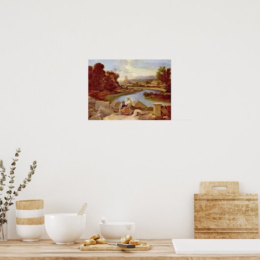 Nicolas Poussin - Landschap met St Matthew Poster (Keuken)