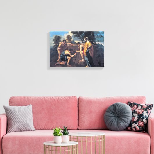 Nicolas Poussin - Schapen in Arcadia Canvas Afdruk (Insitu (Woonkamer))