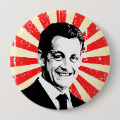 Nicolas Sarkozy Ronde Button 4,0 Cm (Voorkant)