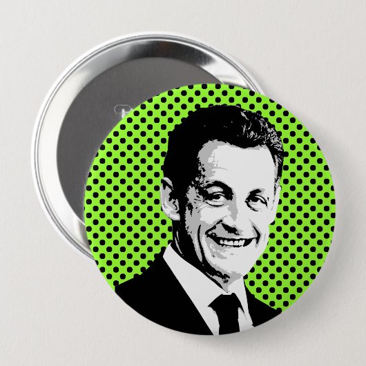 Nicolas Sarkozy Ronde Button 4,0 Cm (Voorkant /achterkant)