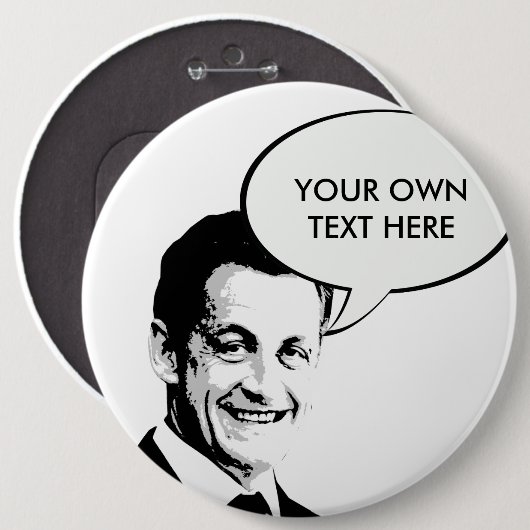 Nicolas Sarkozy Ronde Button 6,0 Cm (Voorkant /achterkant)