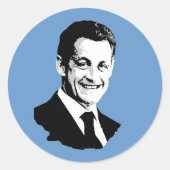 Nicolas Sarkozy Ronde Sticker (Voorkant)
