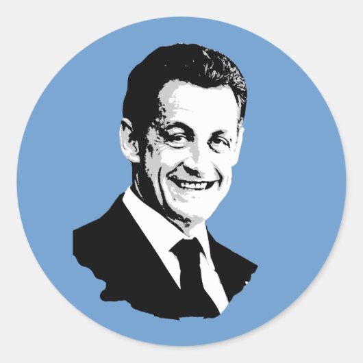 Nicolas Sarkozy Ronde Sticker (Voorkant)