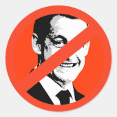 Nicolas Sarkozy Ronde Sticker (Voorkant)