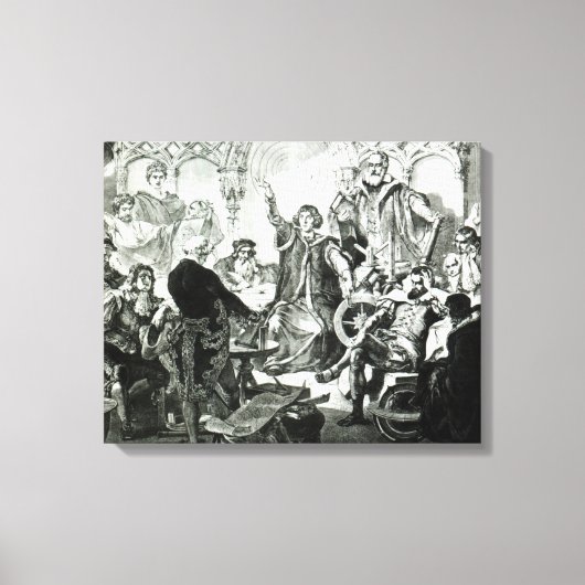 Nicolaus Copernicus legt zijn theorie uit Canvas Afdruk (Voorkant)
