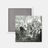 Nicolaus Copernicus legt zijn theorie uit Magneet (Voorkant / Achterkant)
