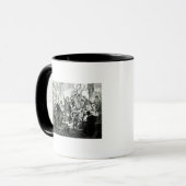 Nicolaus Copernicus legt zijn theorie uit Mok (Voorkant links)