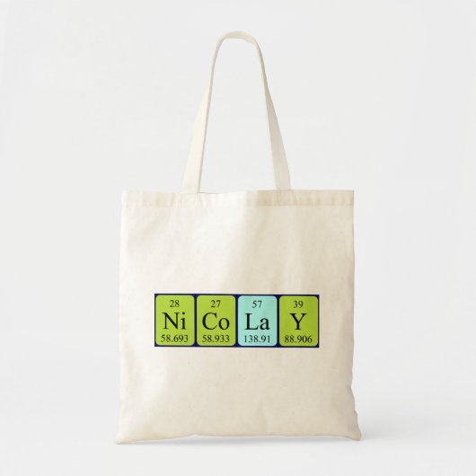 Nicolay Periodieke Naam canvas tas (Voorkant)