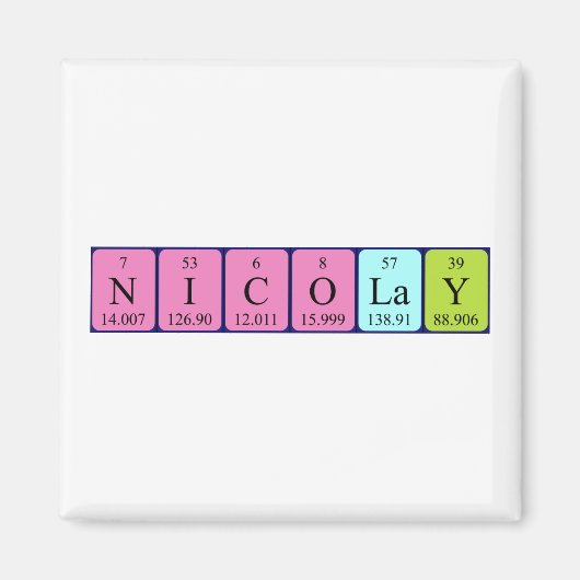 Nicolay periodieke table name magnet (Voorkant)