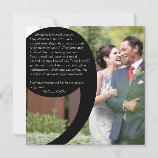 Nicole Cash Getuigenis Huwelijksuitnodiging Feestdagenkaart (Voorkant)