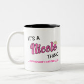 Nicole ding dat je niet zou begrijpen tweekleurige koffiemok (Links)