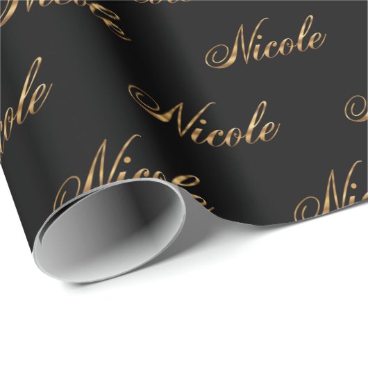 Nicole gold Design Lettering Geschenkpapier Cadeaupapier (Rol Hoek)