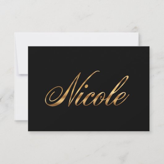 Nicole gold Design Lettering Karte (Voorkant)
