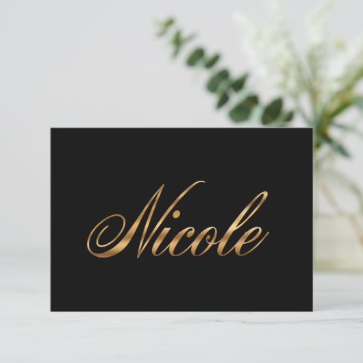Nicole gold Design Lettering Karte (Staand voorkant)