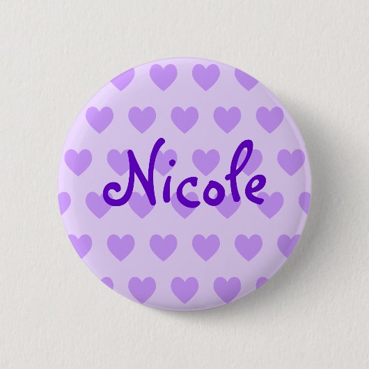 Nicole in het Paars Ronde Button 5,7 Cm (Voorkant)
