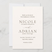 Nicole Ivory Elegant Wedding Save The Date (Voorkant)