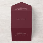 Nicole Merlot Elegant Wedding All In One Uitnodiging (Buitenkant)