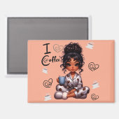 Nicole Mornin Ik ben dol op koffiemagnet Magneet (Voorkant / Achterkant)