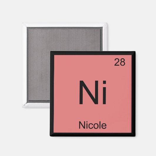 Nicole Name Chemistry Element Periodic Table Magneet (Voorkant / Achterkant)