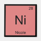 Nicole Name Chemistry Element Periodic Table Magneet (Voorkant)