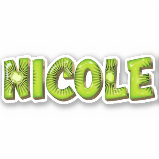 Nicole Name Kiwi Design Aufkleber Sticker (Voorkant)