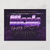 Nicole Name Vorname lila Postkarte Geburtstag Briefkaart (Voorkant)