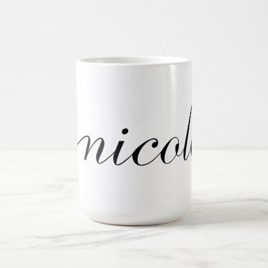 Nicole Personal Name Coffee Mok - Zwart (Center)