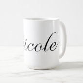 Nicole Personal Name Coffee Mok - Zwart (Voorkant rechts)