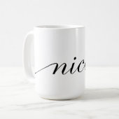 Nicole Personal Name Coffee Mok - Zwart (Voorkant links)