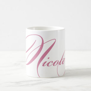 Nicole Personalized Name Coffee Mok - Roze